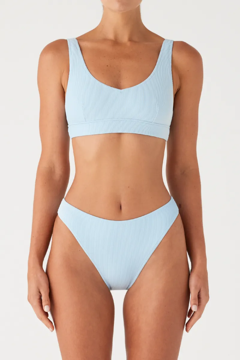 Zulu & Zephyr Signature Stripe High Cut Brief - Shallow Blue Best Sale