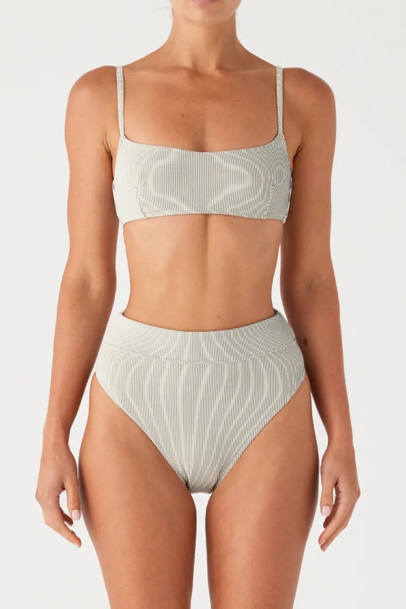 Zulu & Zephyr Signature Stripe High Waisted Brief - Coconut Best Sale