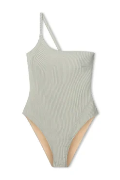 Zulu & Zephyr Signature Stripe One Shoulder One Piece - Coconut Fashion