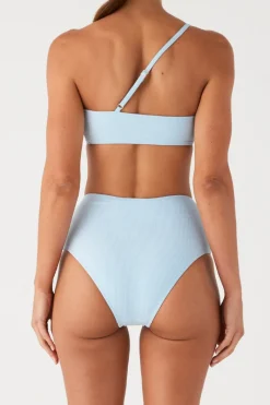 Zulu & Zephyr Signature Stripe One Shoulder Bralette - Shallow Blue Shop