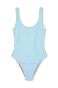Zulu & Zephyr Signature Stripe Scooped Back One Piece - Shallow Blue Best