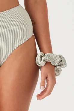 Zulu & Zephyr Signature Stripe Scrunchie - Coconut Flash Sale