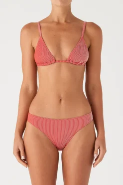 Zulu & Zephyr Signature Stripe Simple Triangle Top - Chilli Red Cheap