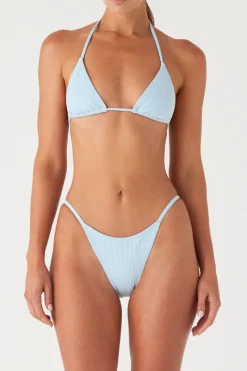 Zulu & Zephyr Signature Stripe Tie Triangle Top - Shallow Blue Flash Sale