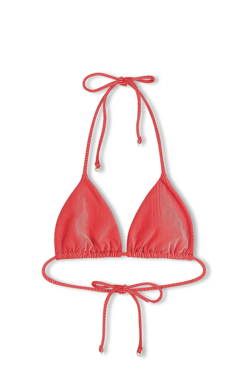 Zulu & Zephyr Signature Stripe Tie Triangle Top - Chilli Red Shop