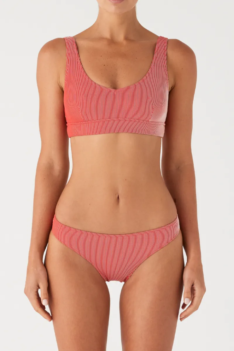 Zulu & Zephyr Signature Stripe Waistband Bralette Top - Chilli Red Best Sale