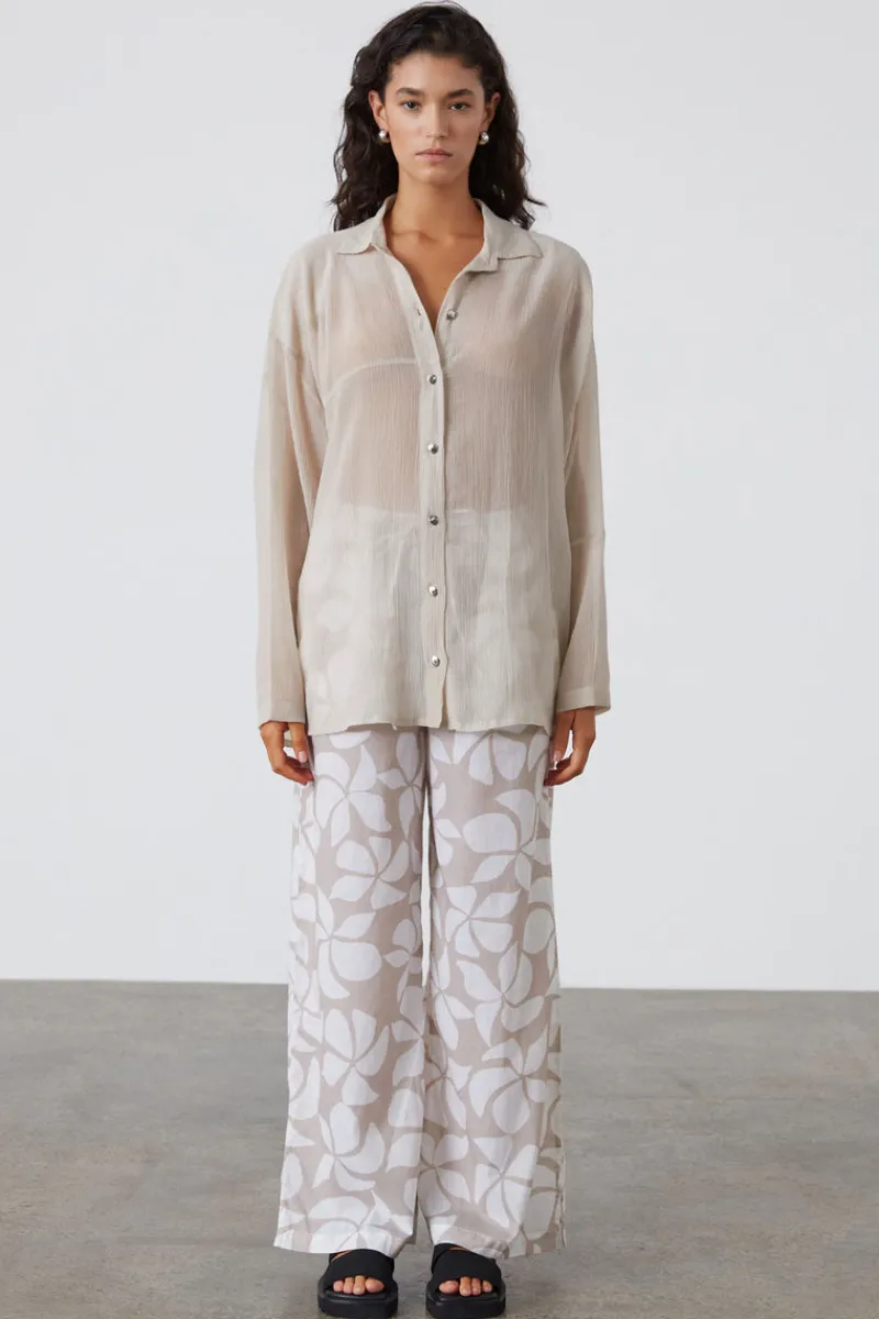 Zulu & Zephyr Silver Sheer Textured Shirt Best Sale