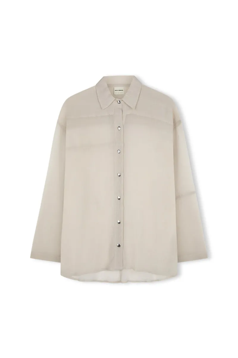 Zulu & Zephyr Silver Sheer Textured Shirt Best Sale