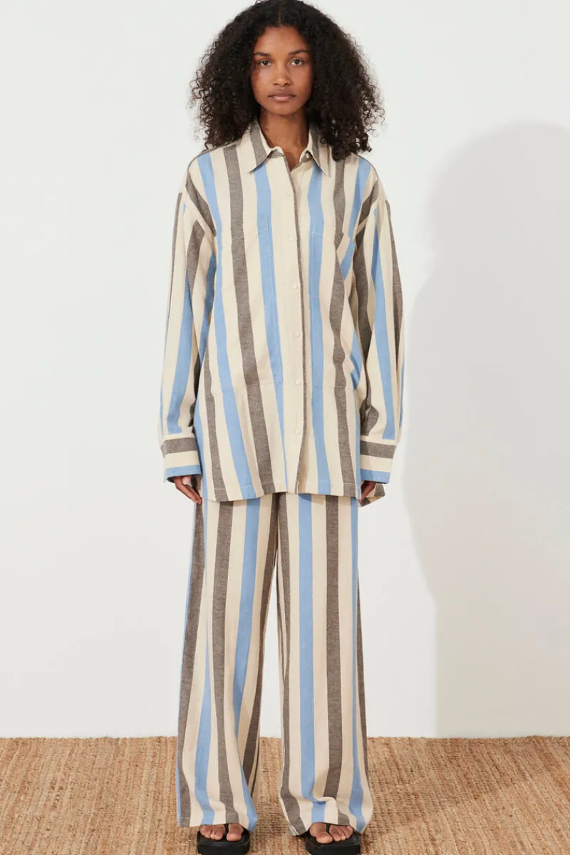 Zulu & Zephyr Sky Stripe Organic Cotton Blend Pant Discount