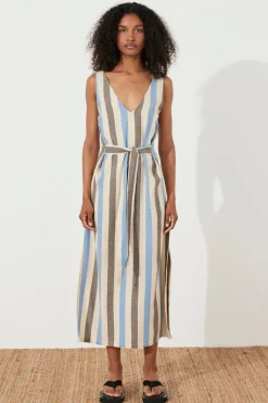 Zulu & Zephyr Sky Stripe Organic Cotton Blend Dress Shop