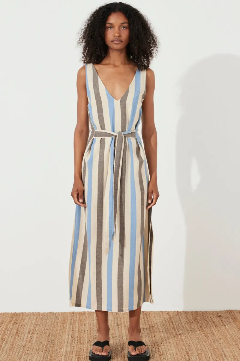 Zulu & Zephyr Sky Stripe Organic Cotton Blend Dress Shop