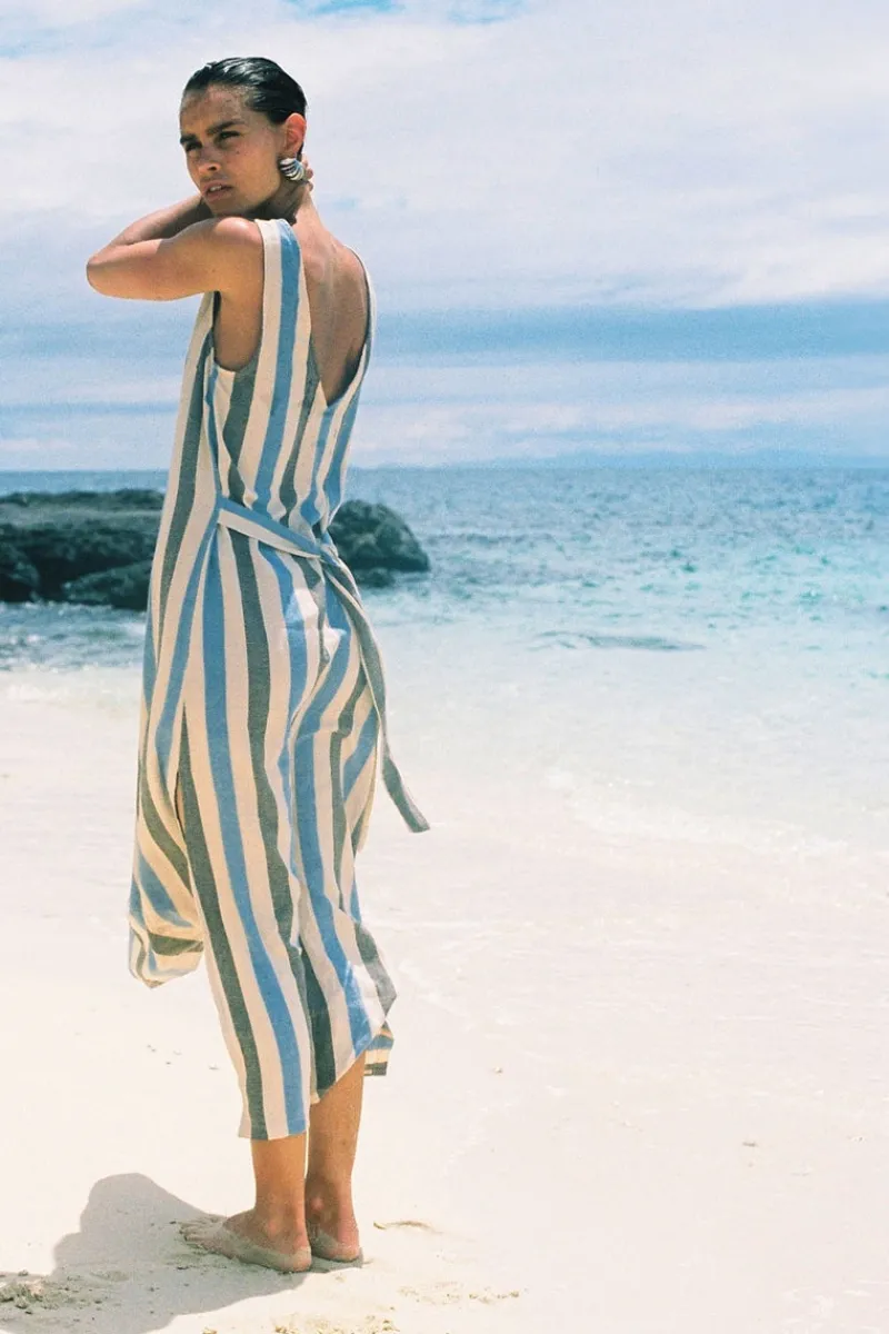 Zulu & Zephyr Sky Stripe Organic Cotton Blend Dress Shop