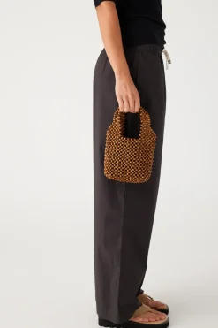 Zulu & Zephyr Small Beaded Bucket Bag - Walnut Sale
