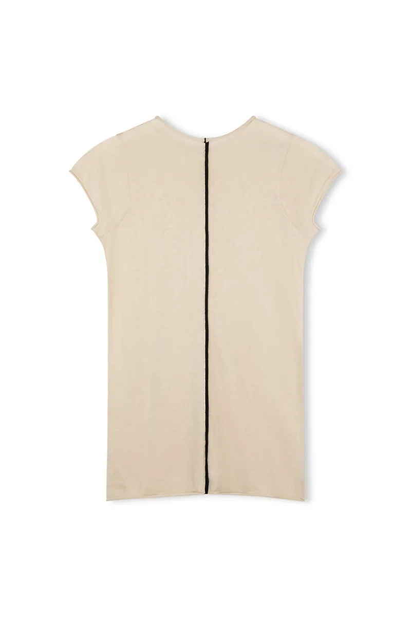 Zulu & Zephyr Stone Contrast Cotton Blend Knit Top Store