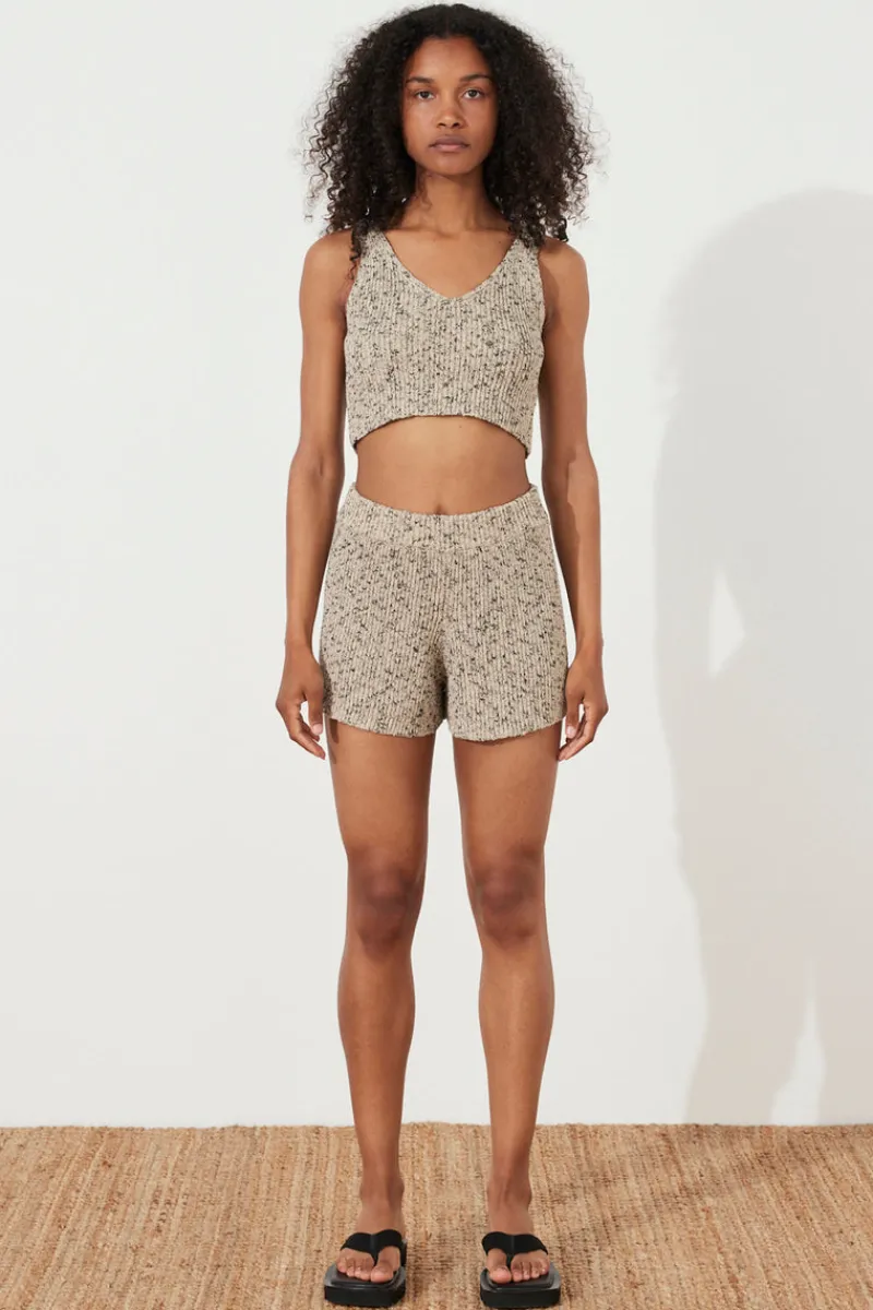 Zulu & Zephyr Stone Marle Organic Blend Knit Shorts Best Sale