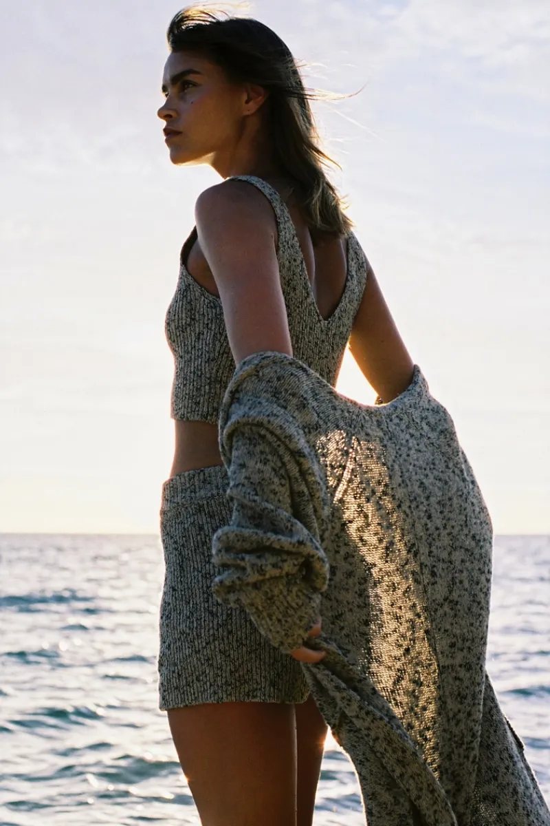 Zulu & Zephyr Stone Marle Organic Blend Knit Jacket Fashion