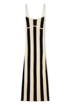 Zulu & Zephyr Stone Stripe Organic Cotton Blend Knit Dress Outlet