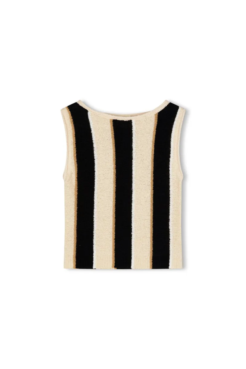 Zulu & Zephyr Stone Stripe Organic Cotton Blend Knit Crop Top Sale