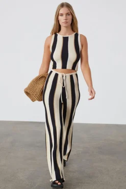 Zulu & Zephyr Stone Stripe Organic Cotton Blend Knit Pant Flash Sale