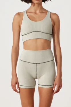 Zulu & Zephyr Stripe Rib Crop Top - Coconut Hot