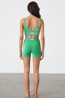 Zulu & Zephyr Stripe Rib Crop Top - Parrot Green Best