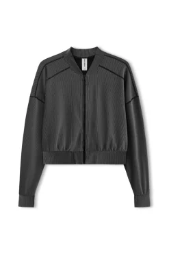 Zulu & Zephyr Stripe Rib Jacket - Black Flash Sale