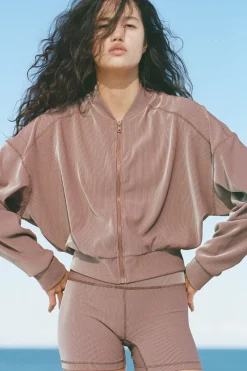 Zulu & Zephyr Stripe Rib Jacket - Chocolate Store