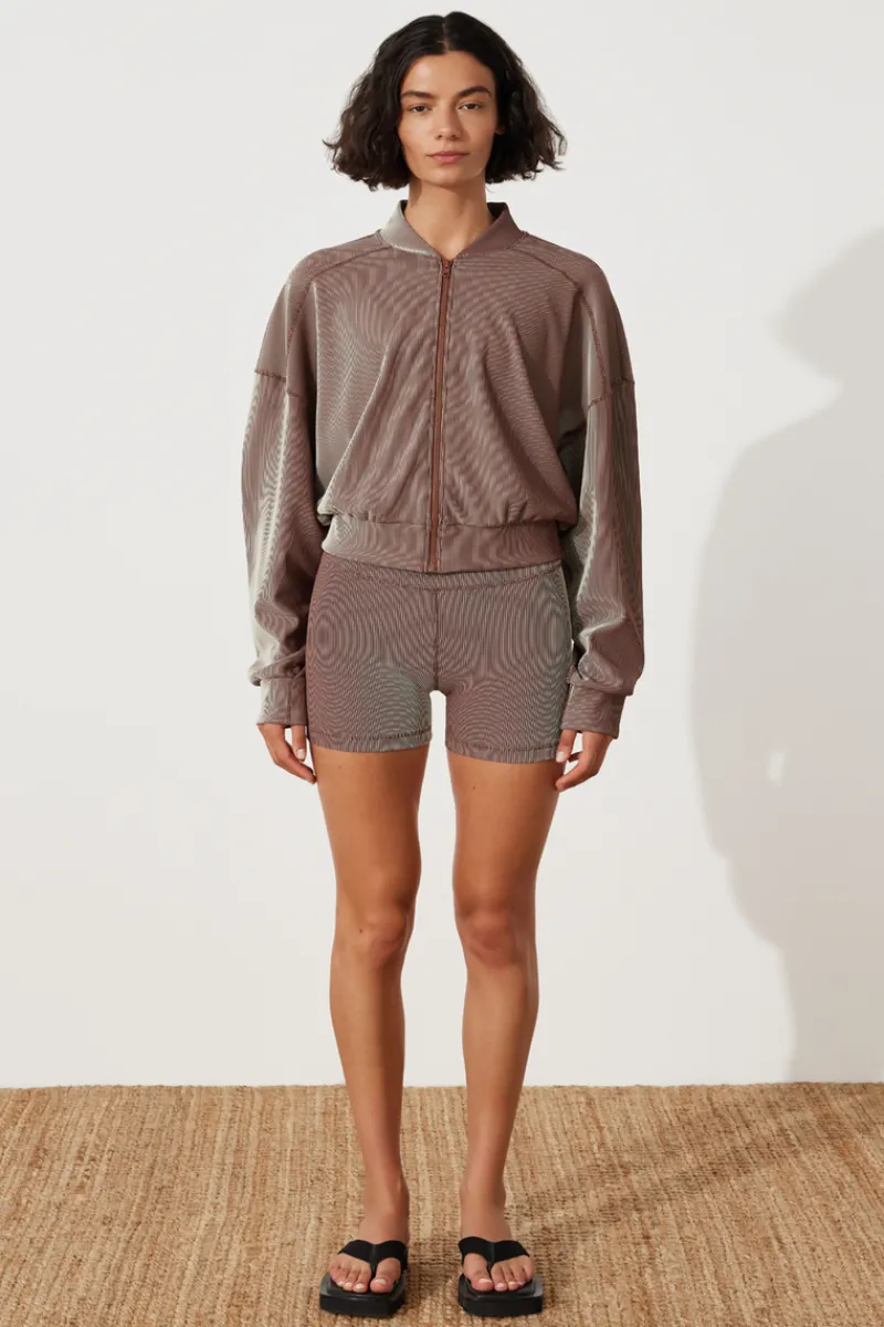 Zulu & Zephyr Stripe Rib Jacket - Chocolate Store