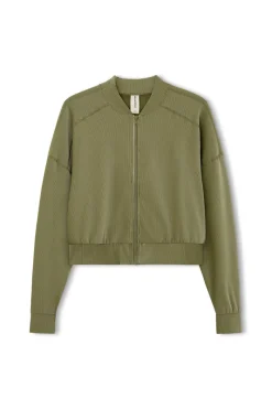 Zulu & Zephyr Stripe Rib Jacket - Olive Outlet
