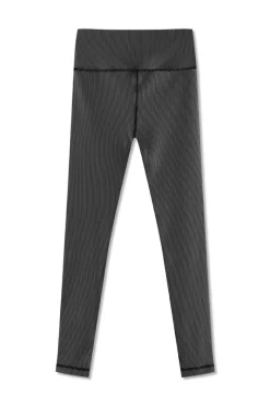 Zulu & Zephyr Stripe Rib Legging - Black Fashion