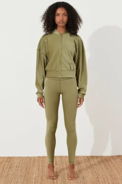 Zulu & Zephyr Stripe Rib Legging - Olive Hot