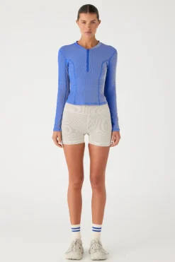 Zulu & Zephyr Stripe Rib Long Sleeve Rash Guard - Dolphin Blue Online