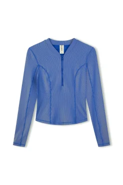 Zulu & Zephyr Stripe Rib Long Sleeve Rash Guard - Dolphin Blue Online
