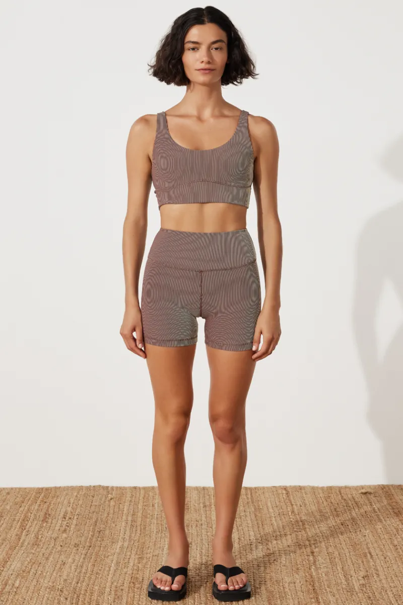 Zulu & Zephyr Stripe Rib Short - Chocolate Cheap