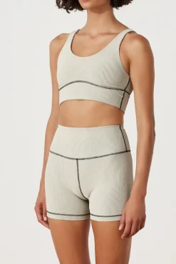 Zulu & Zephyr Stripe Rib Short - Coconut Clearance