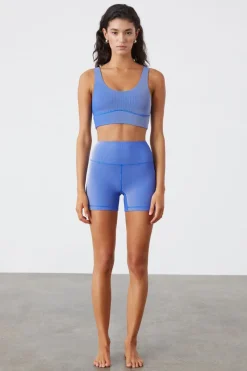 Zulu & Zephyr Stripe Rib Short - Dolphin Blue Fashion