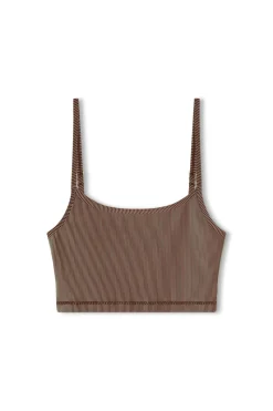Zulu & Zephyr Stripe Rib Singlet - Chocolate Best
