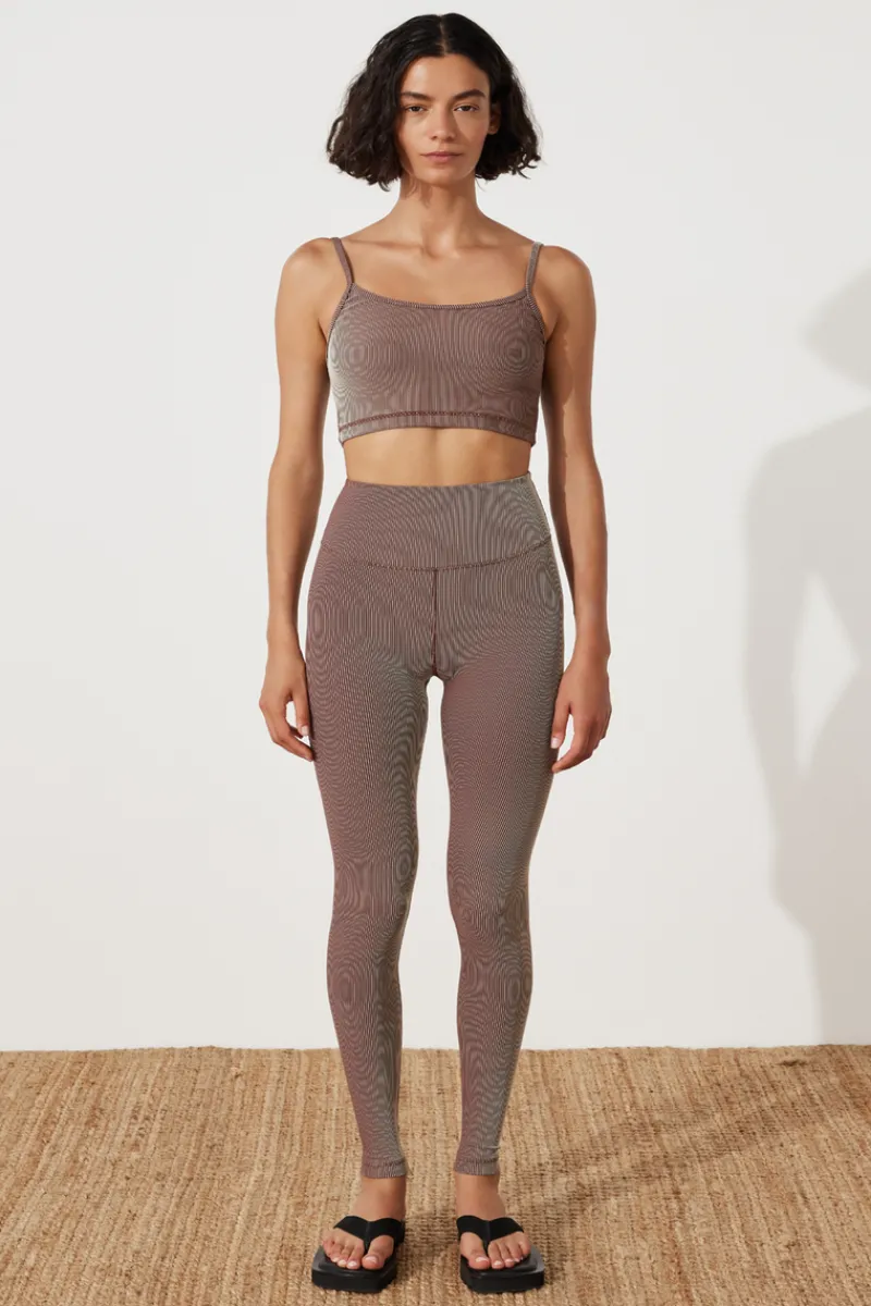 Zulu & Zephyr Stripe Rib Singlet - Chocolate Best