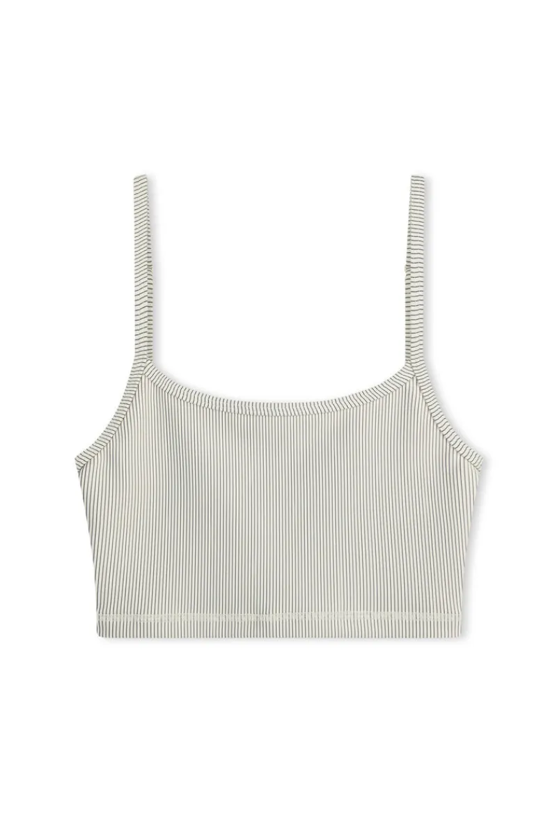 Zulu & Zephyr Stripe Rib Singlet - Coconut Best
