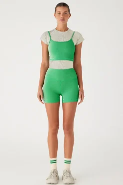 Zulu & Zephyr Stripe Rib Singlet - Parrot Green Fashion