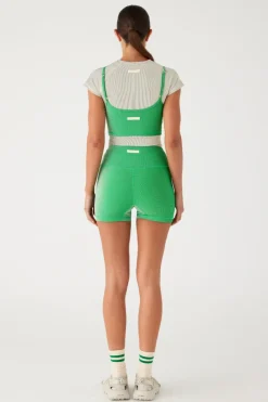 Zulu & Zephyr Stripe Rib Singlet - Parrot Green Fashion