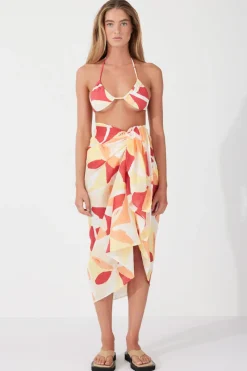 Zulu & Zephyr Sunset Tile Linen Pareo Sale