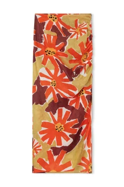 Zulu & Zephyr Wildflowers Rouched Linen Skirt Clearance