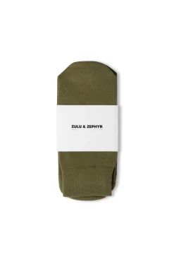 Zulu & Zephyr Logo Sock - Olive Discount