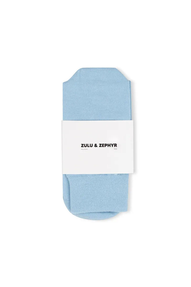 Zulu & Zephyr Logo Socks - Sky Cheap