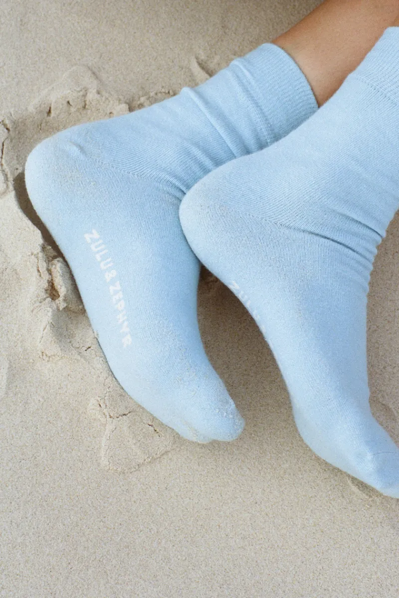 Zulu & Zephyr Logo Socks - Sky Cheap
