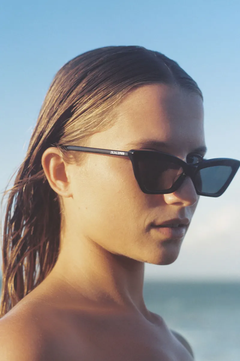 Zulu & Zephyr x Local Supply - Slim Cat Eye Sunglasses - Black Store